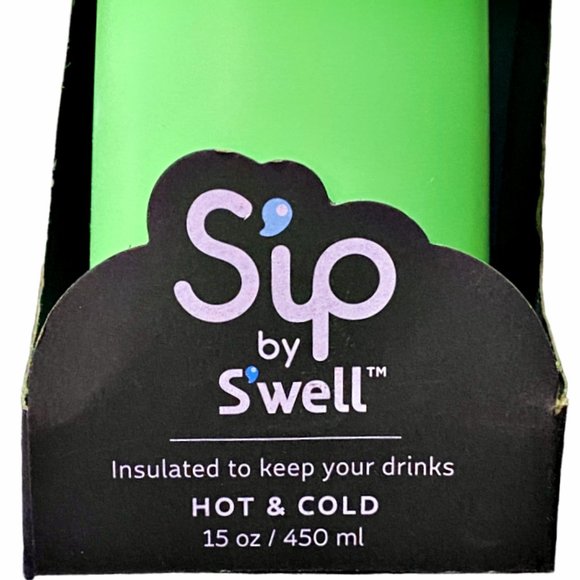 NEW Sip by Swell Water Bottle 15 oz Spearmint Green Stainless Steel Insulated - Picture 2 of 5